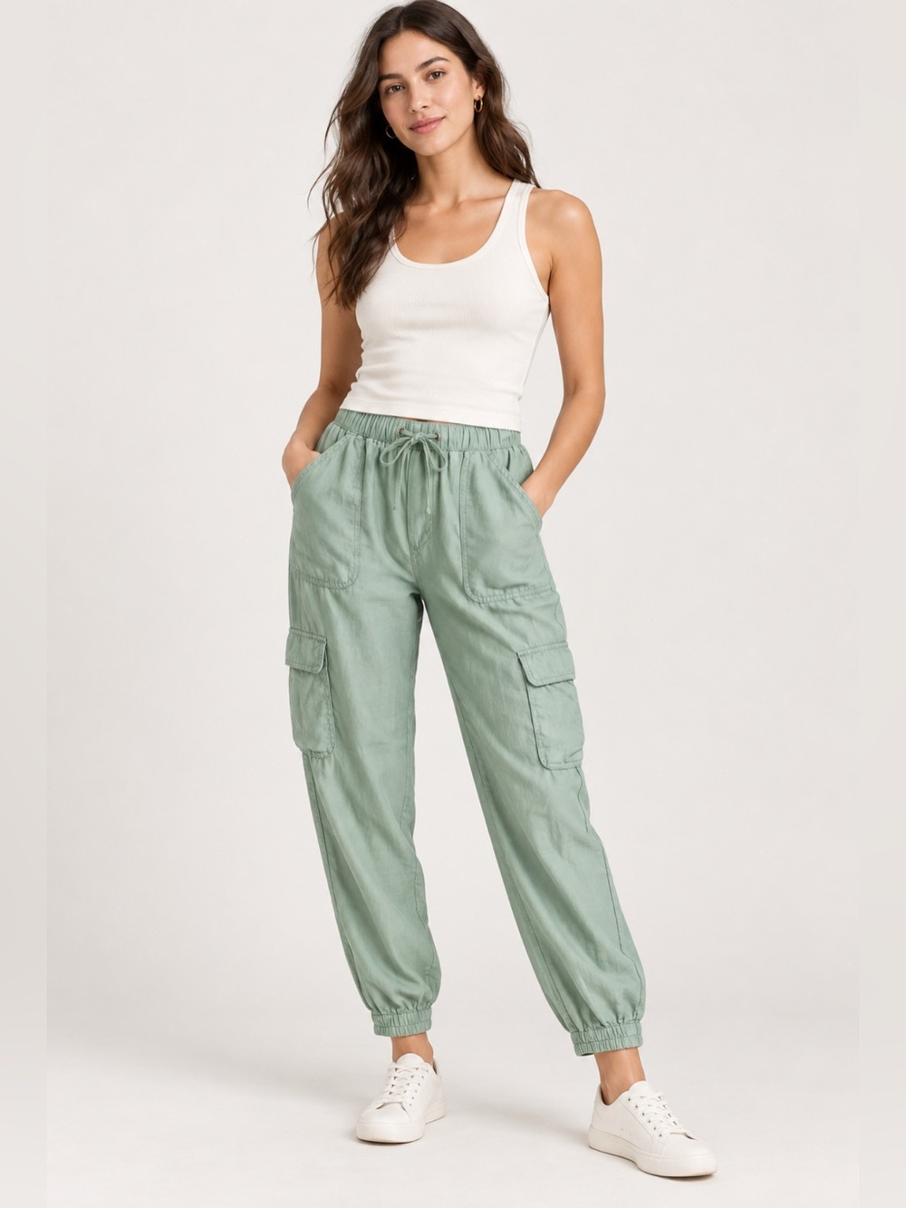 Nicole Miller Sage Utility Cargo Joggers Size-Medium Casual Utility